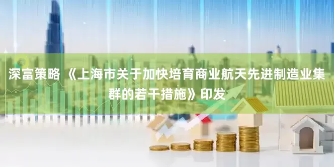 深富策略 《上海市关于加快培育商业航天先进制造业集群的若干措施》印发